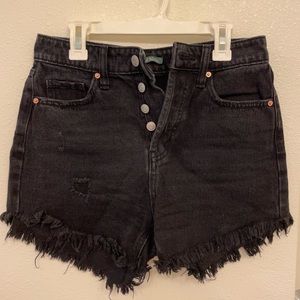 Wild Fable, Size 0, Black, distressed denim shorts